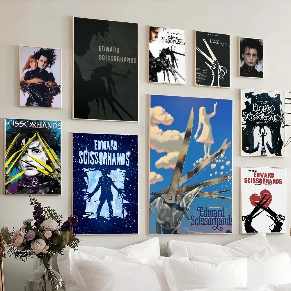 Edward Scissorhands Anime Áp Phích Dính HD Chất Lượng Treo Tường Nghệ Thuật Retro Áp Phích Cho Phòng