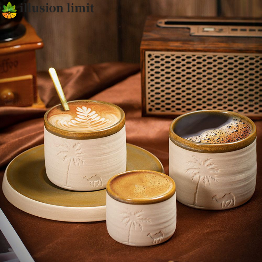 illusion limit ILLUSION LIMIT Palm Tree Coffee Mug Set Đồ gốm thô Quà tặng độc đáo