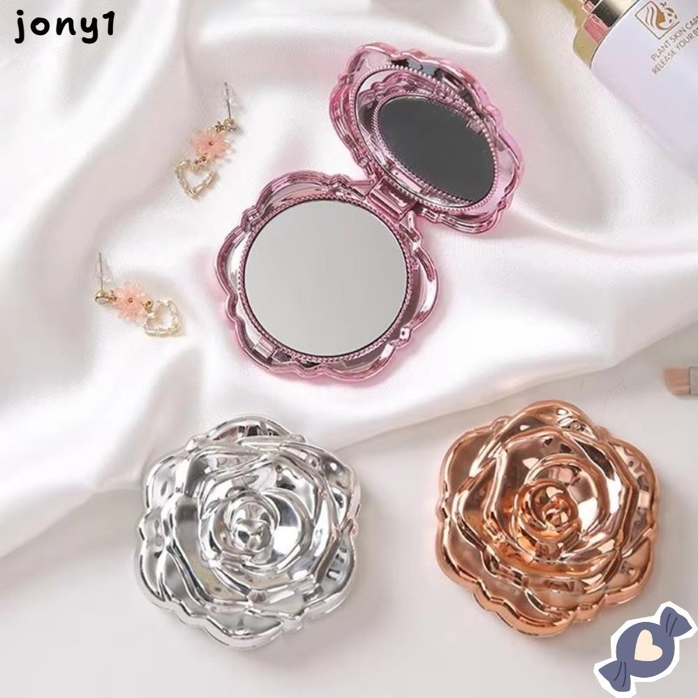 Gương trang điểm THUY, Gương hoa hồng dài gấp, Gương đôi mặt tròn cỡ nhỏ thanh lịch Du lịch