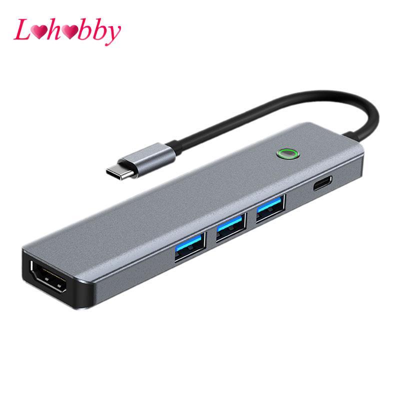 USB 3.0 Hub Hub Hub Chuyển Đổi Ổn Định Nhôm Đa Năng 5 Cổng Laptop Docking Station USB-c Docking Stat