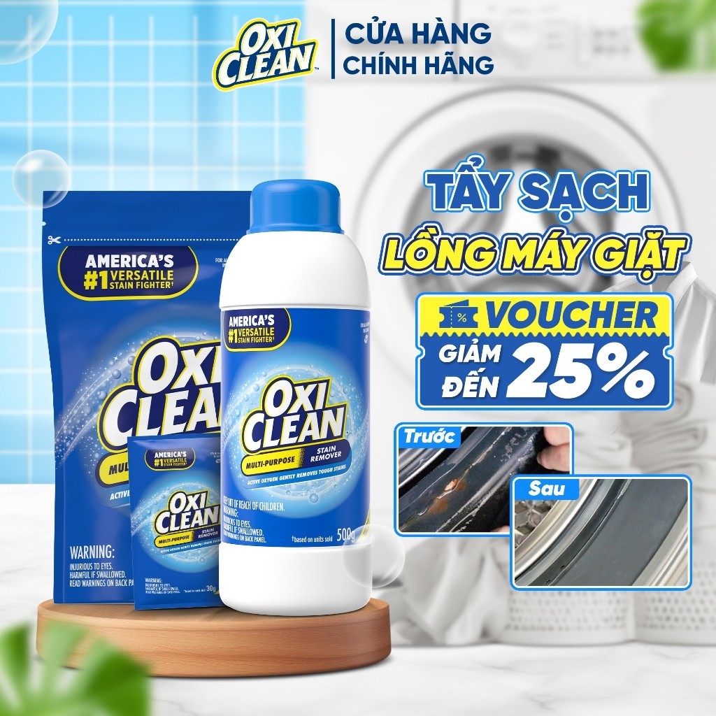 (HT HN) Bột Vệ Sinh Lồng Giặt Oxi Clean Loại Bỏ Mảng Bám Nấm Mốc Làm Sạch Cặn Bẩn Hiệu Quả An Toàn