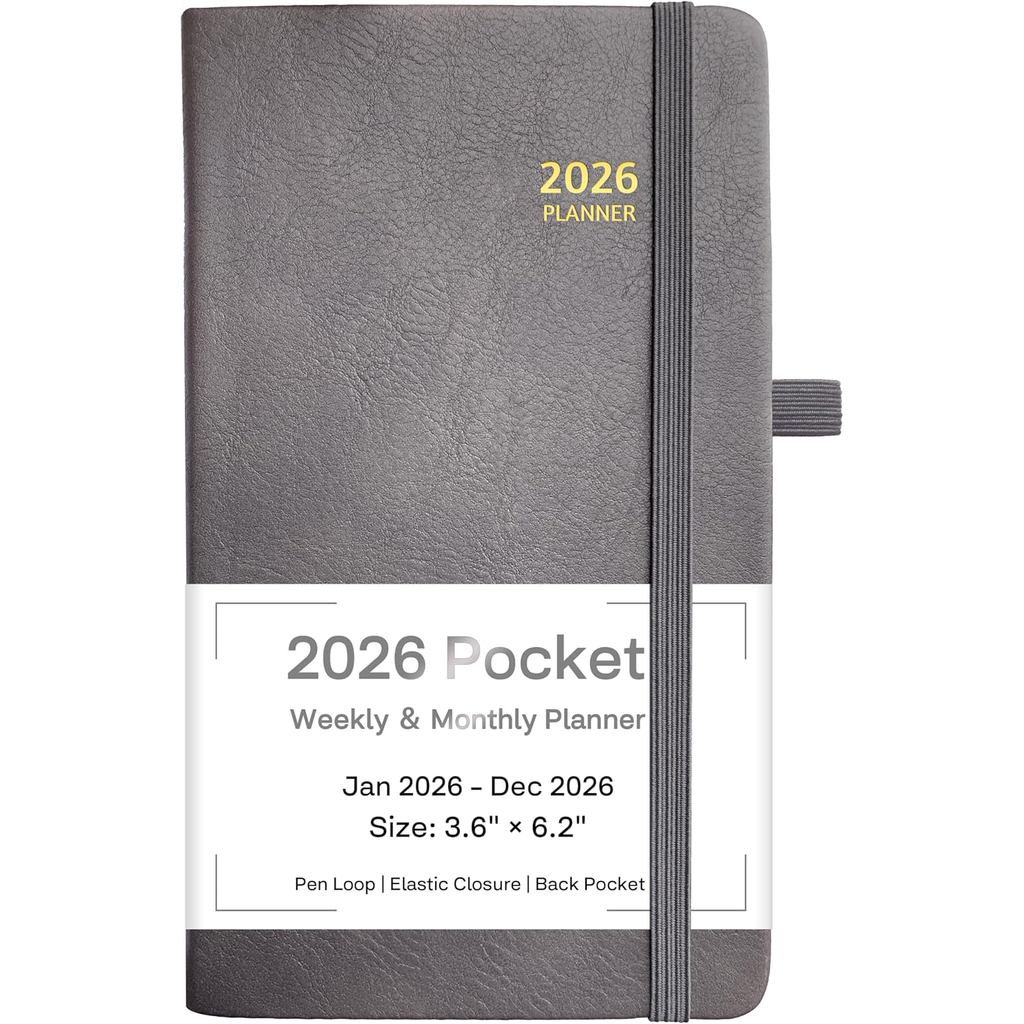 2026 Planner, Công cụ lập kế hoạch hàng tuần & hàng tháng 2026, Jan 2026 – Dec 2026, 3.6 "x 6.2", Vỏ