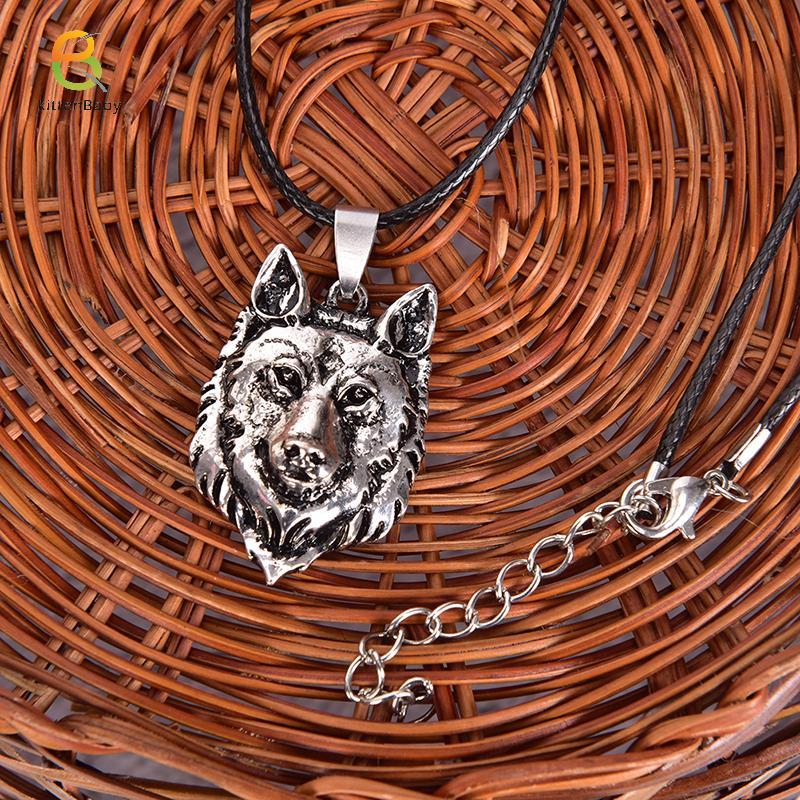 Mặt Dây Chuyền Bạc Tây Tạng Hình Đầu Sói Phong Cách Norse, Bùa Hộ Mệnh Cho Nam