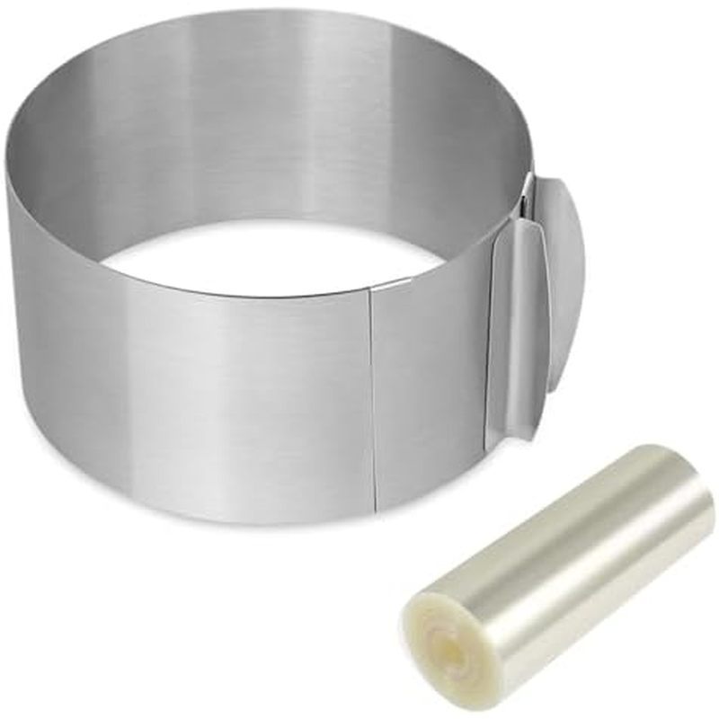 Cake Rings For Baking Mousse Mold Acetate Cake Collar Set Round Cake Molds Adjustable 6 to12 Inches 
