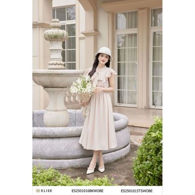 Chân váy nude xếp nhún thiết kế Elise ES2501016BKWOBE