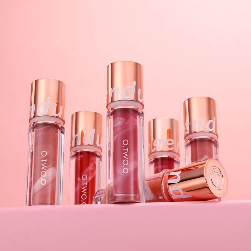 Hàng Mới Về O.TWO.O Matte Lip Gloss SC057 Velvet Mist Finish Skin Brightening Long Lasting Non-Trans