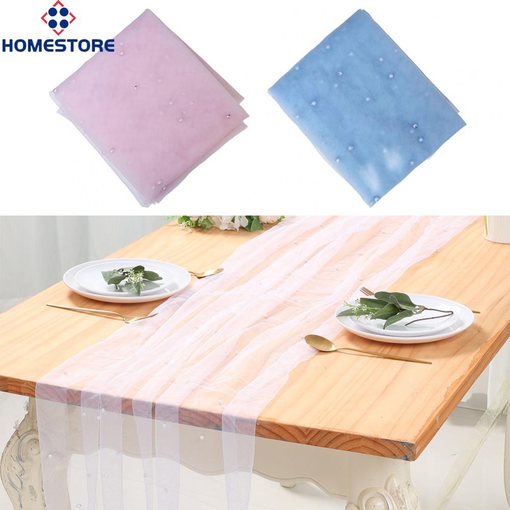 [Homestore]Elegant Pink Tulle Table Runners - Perfect for Weddings & Special Events