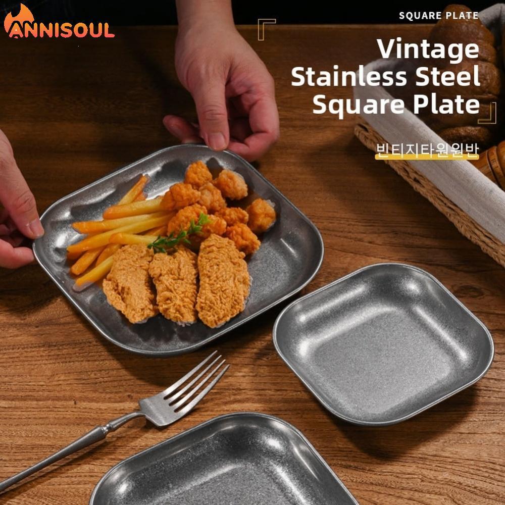 [NISO]304 Stainless Plate Square Shape Commercial Grade Vintage-inspired Finish