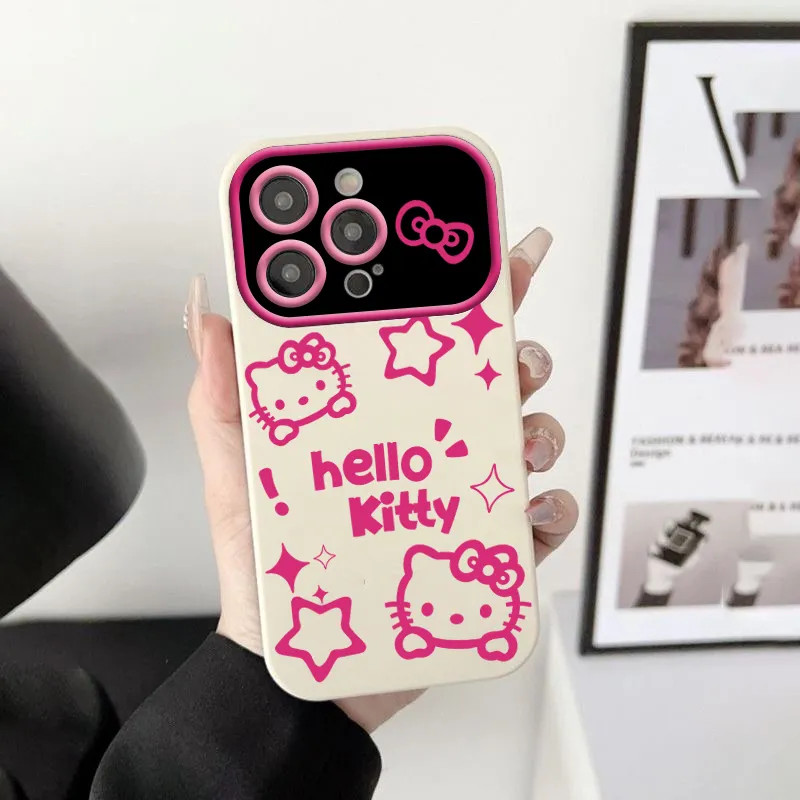 Ốp Bảo Vệ Mờ Chống Sốc Bao Gồm Tất Cả Màu Hồng Mềm Tiếng Anh Mèo Con ins Tương Thích iPhone 17PROMAX