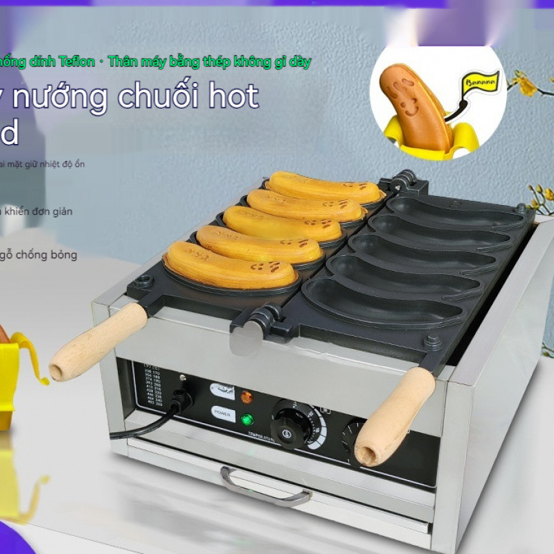 Chuối,Thiết bị làm bánh waffle,Sưởi ấm bằng điện Máy làm bánh muffin- Waffle maker