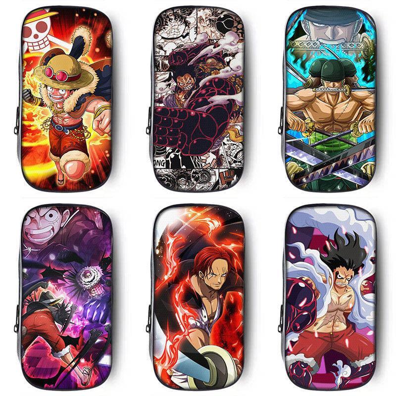 Hộp đựng bút chì đồng thương hiệu One Piece Hàng hóa Luffy Sauron Râu trắng Hộp văn phòng phẩm Boy B