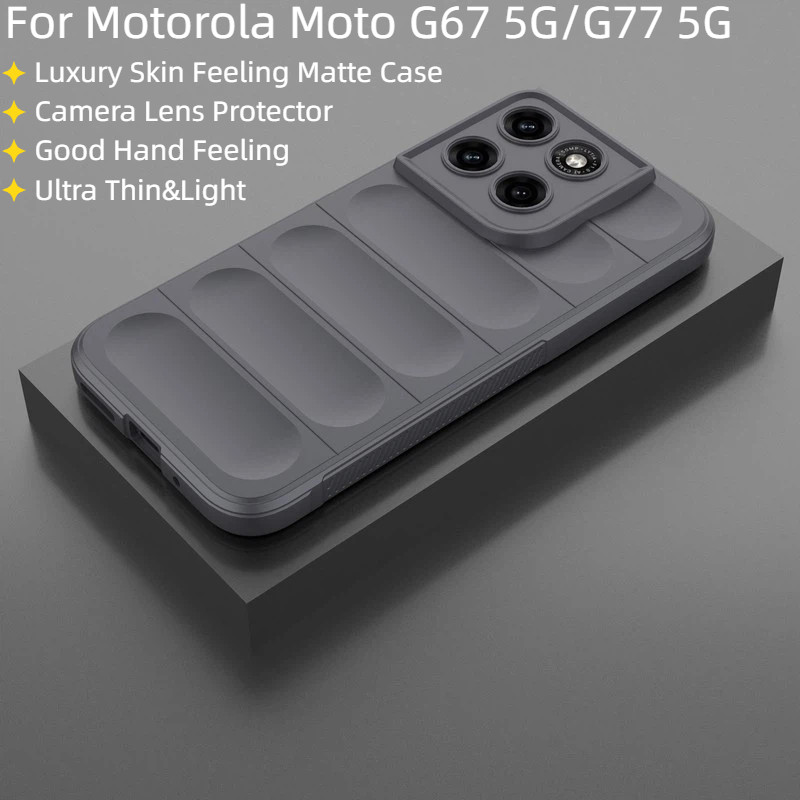 Dành Cho Motorola Moto G67 G77 5G Ốp Lưng Da Sang Trọng Cảm Giác Mờ Mềm Chống Sốc Vỏ Điện Thoại Cho 