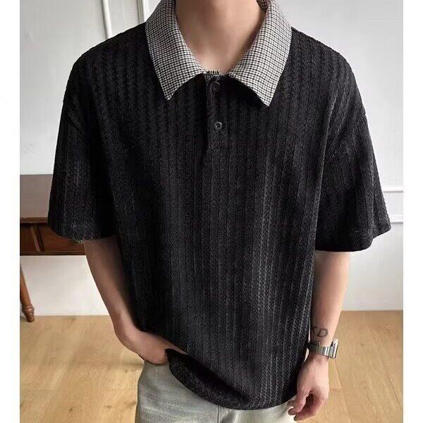 American Street Wear Crow 's Bone Pattern Áo thun ngắn tay nam mùa hè dáng rộng hợp thời trang phong