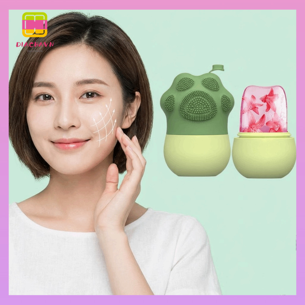 DIACHAVN Silicone Ice Face Roller, Ice Roller Anti-Aging Facial Cube Roller, Massage Silicone Chất L