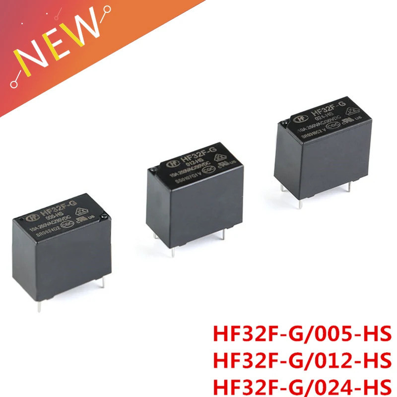 2 Cái / lốc 5V 12V 24V Rơ Le Nguồn HF32F-G JZC-32F-005-HS JZC-32F-012-HS JZC-32F-024-HS 10A 250VAC 4