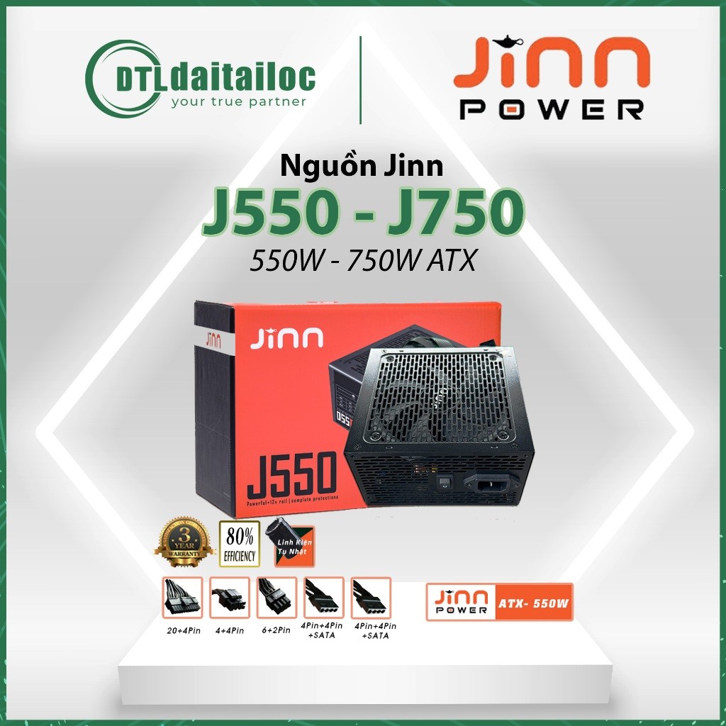 Nguồn PC Jinn 350W 450W 550W 650W - 750W    Công Suất Thực | Chính Hãng | Bảo hành 36 tháng