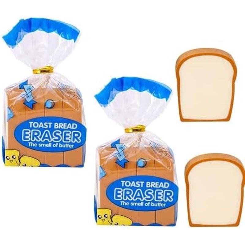 2Pcs Toast Bread Eraser Stationery Bread Shape Pencil Eraser Sketching Tools Drafting,Bread Eraser C