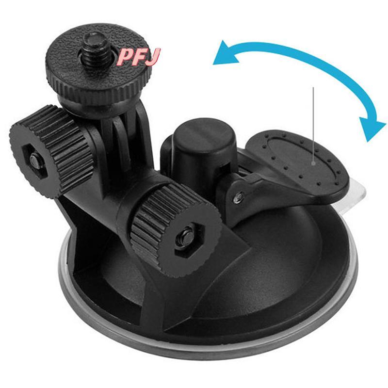 PFJ Camera Hành Động Mini Hút Cốc Giá Đỡ Kính Chắn Gió Ô Tô Giá Đỡ Camera Adapter Xoay 360 Độ Gopro 
