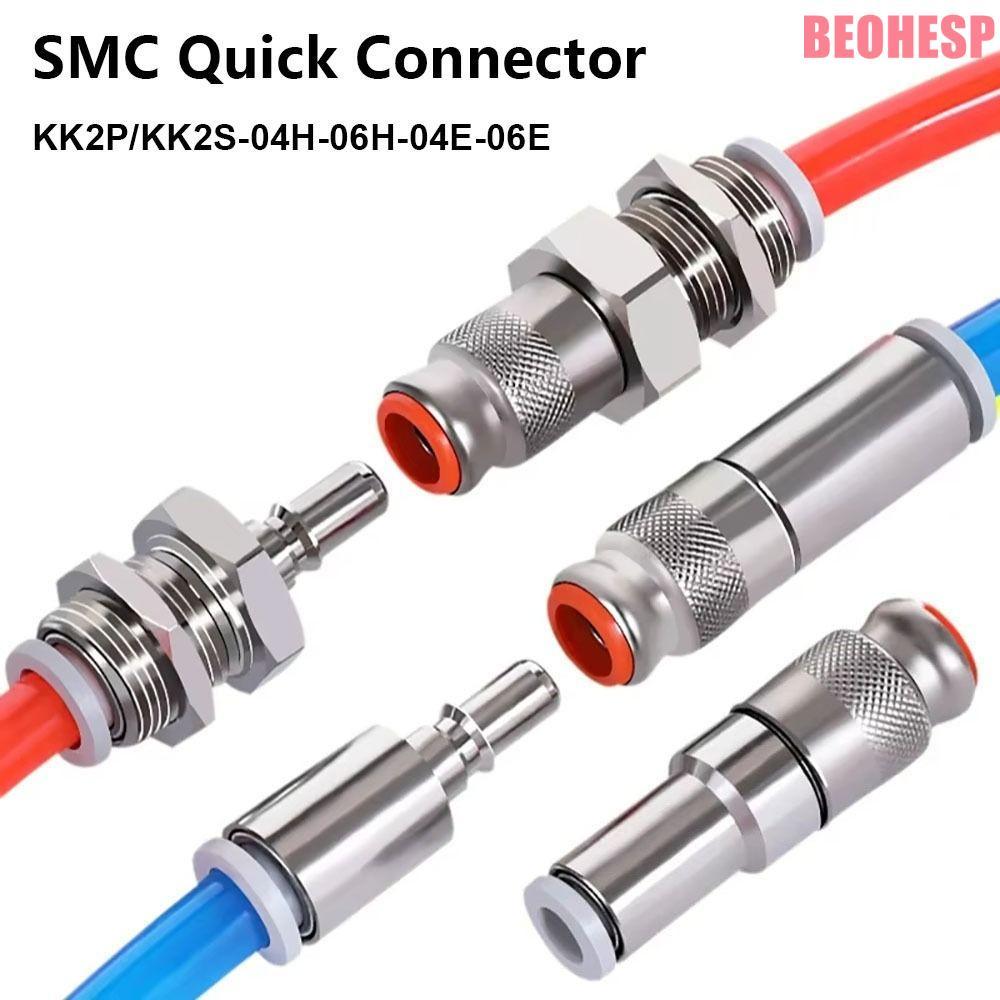 BEOHESP 1 Cái Đầu nối nhanh khí quản, Khí nén KK2P / KK2S-04H-06H-04E-06E-06E, Khớp nối ống ống PU m