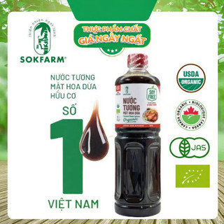 [Hỏa tốc HN] Nước tương mật hoa dừa Sokfarm Hữu Cơ  500ml  Dòng Chuyên Nấu - Vị Unami hữu cơ tự nhiên