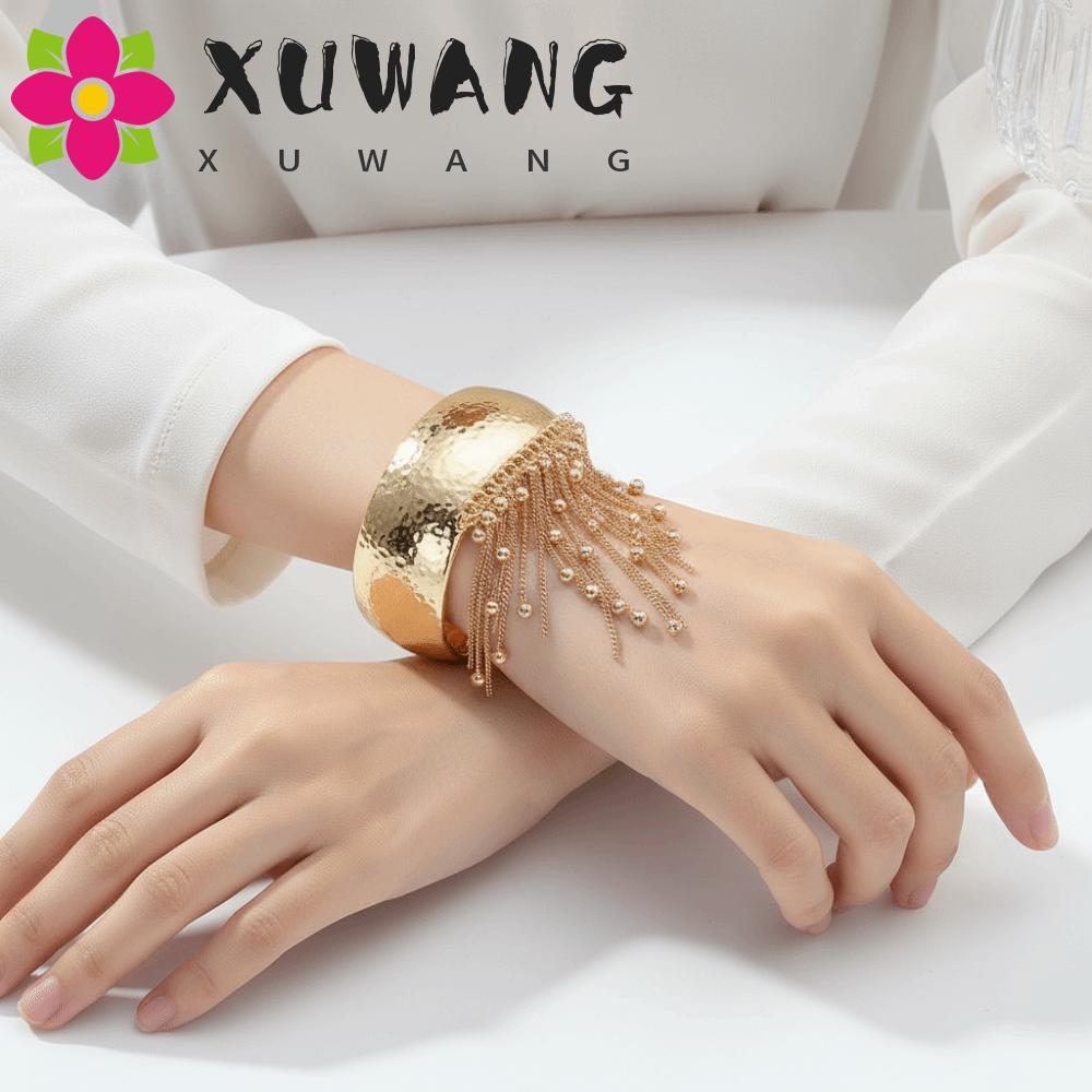 XUWANG Tuyên bố Trang sức kim loại Dây chuyền nhiều lớp Chunky Cuff Night Out Party Wear