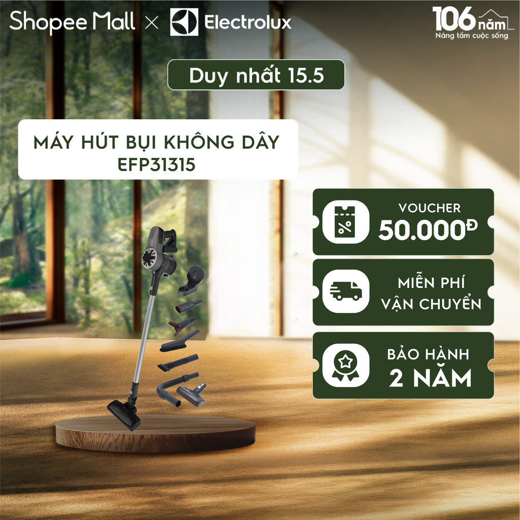 Máy hút bụi cầm tay không dây Electrolux UltimateHome 300 EFP31315 - Hiệu suất cao,Làm sạch mọi ngóc