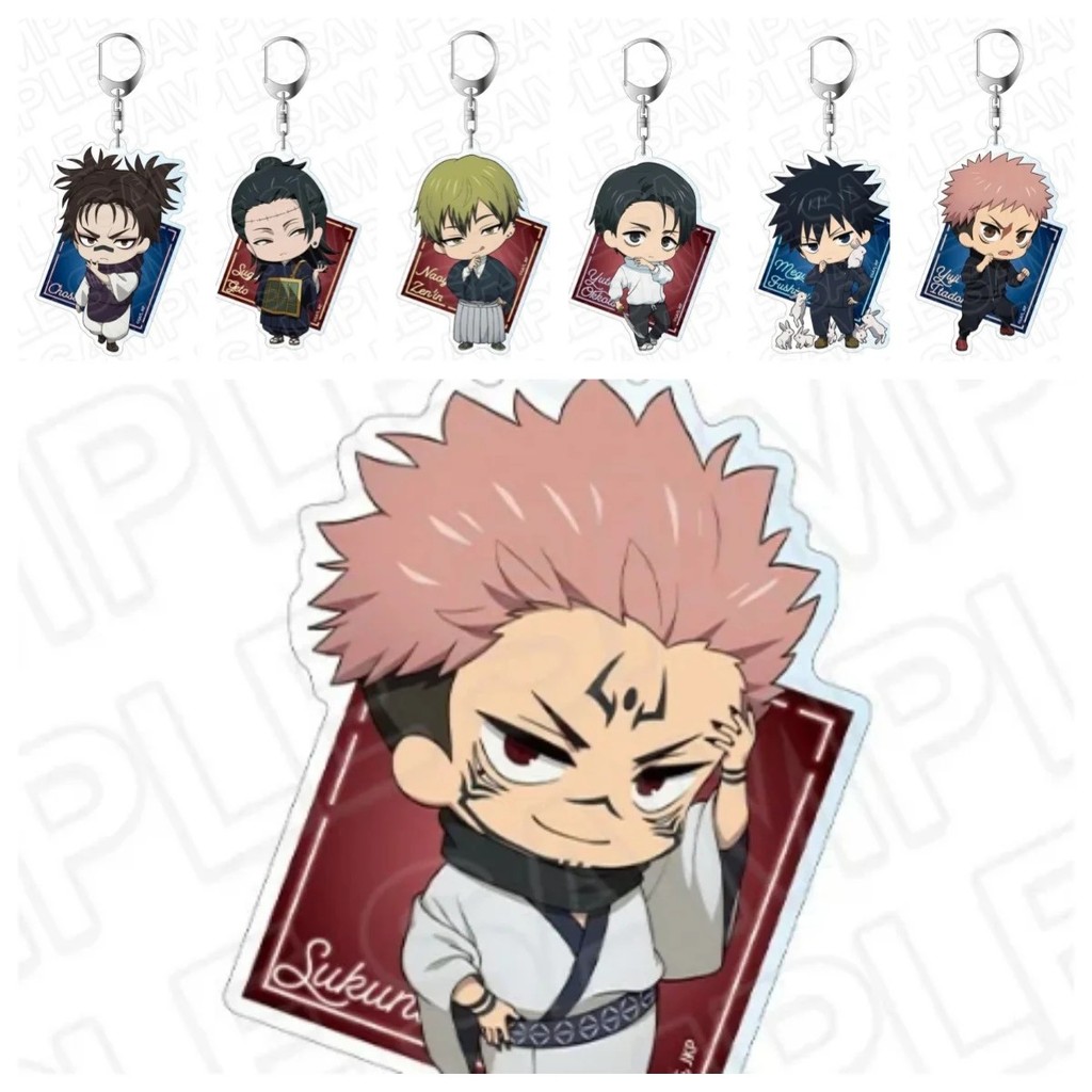 Móc khóa Jujutsu Kaisen Chú Thuật Hồi Chiến mica 6cm Standee anime Itadori Sukuna Megumi mô hình chi