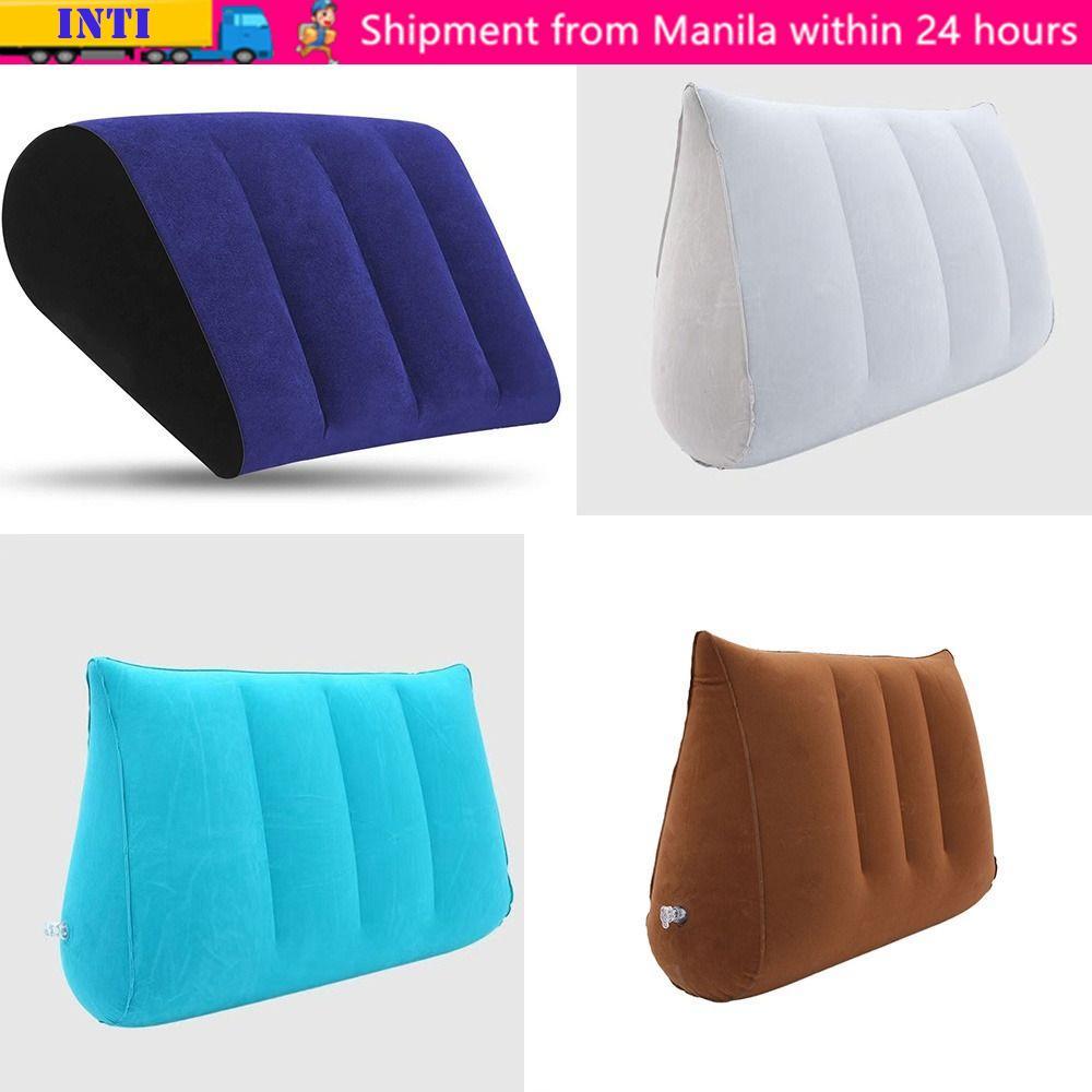 Gối Silicon INTI, Đệm Ma Thuật Đổ Xô PVC Xanh + Đen, Xi Lanh Tam Giác Nêm Bơm Hơi Mềm Tam Giác Pad N