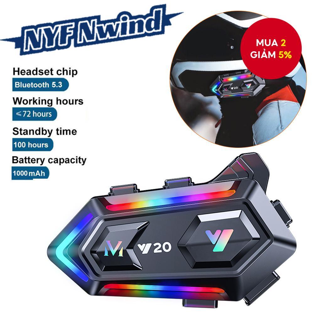 Tai nghe Y20 Mũ bảo hiểm xe máy Tai nghe Bluetooth Âm thanh nổi rảnh tay Chống nước 2000Mah Moto Tai