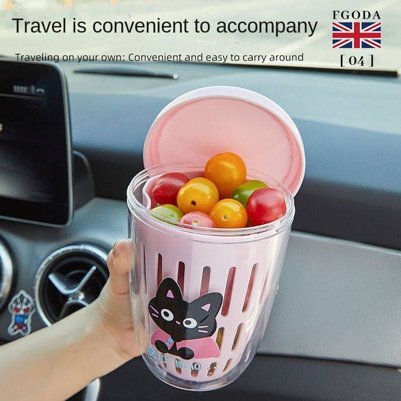Home Fruit Crisper Outdoor Children's Fruit Box Portable Fruit Box for Going out Bento for Work Drai