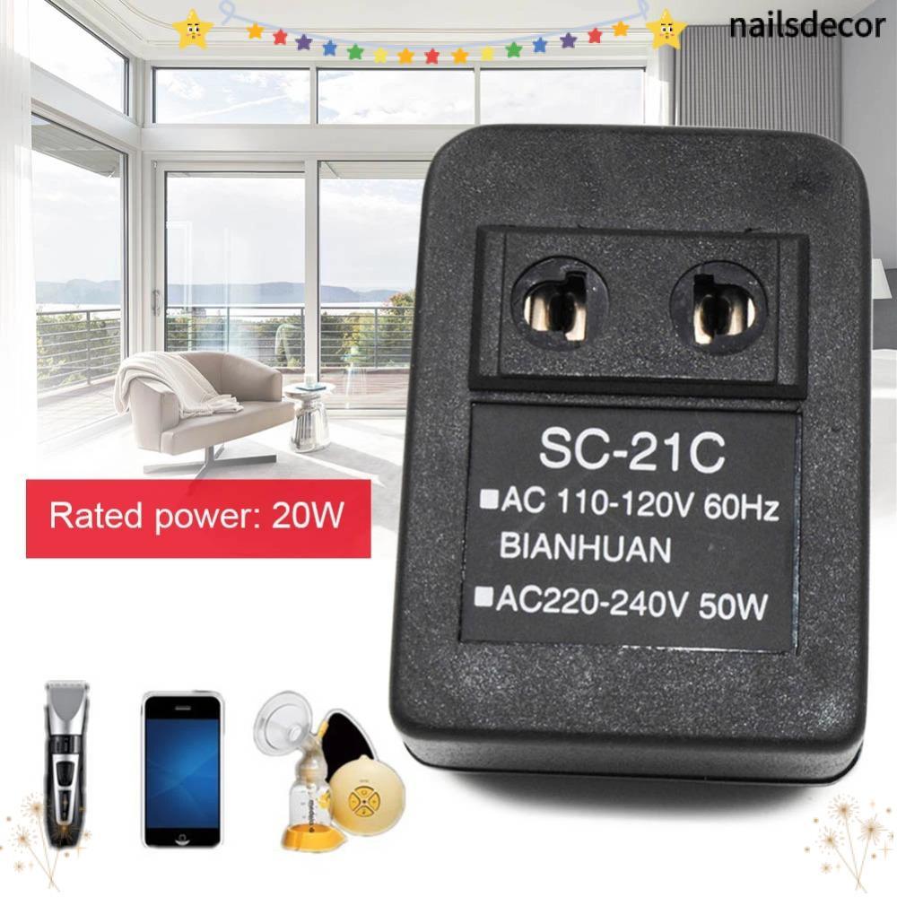 NAILSDECOR 20W Adapter AC220V sang 110V Thiết bị điện AC110V sang 220V Biến áp du lịch
