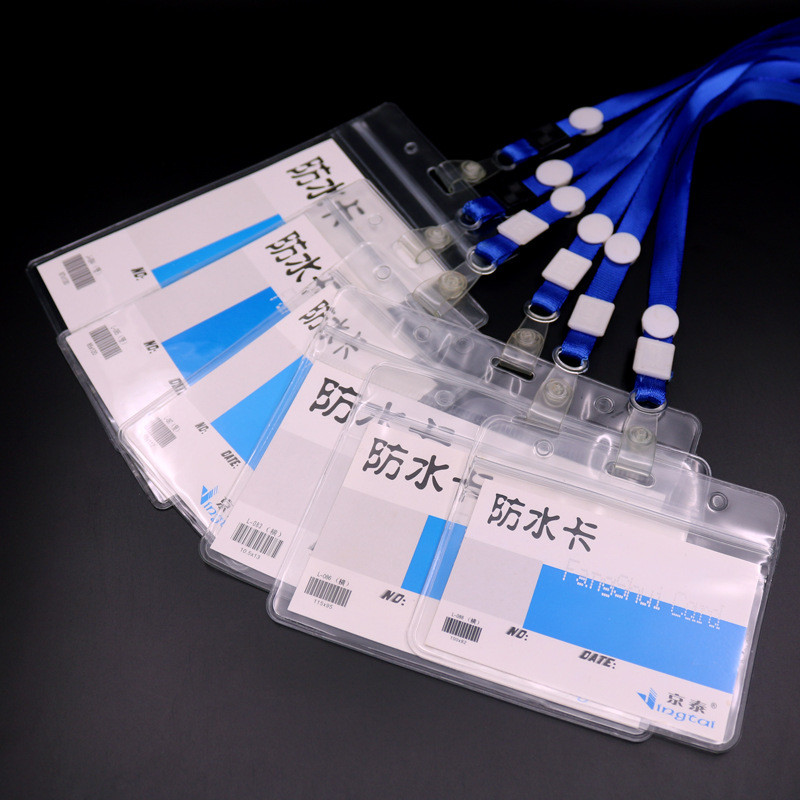 Giá đỡ thẻ ID làm việc Thẻ chống nước Sling Giấy chứng nhận triển lãm PVC trong suốt Giá đỡ thẻ vắc 