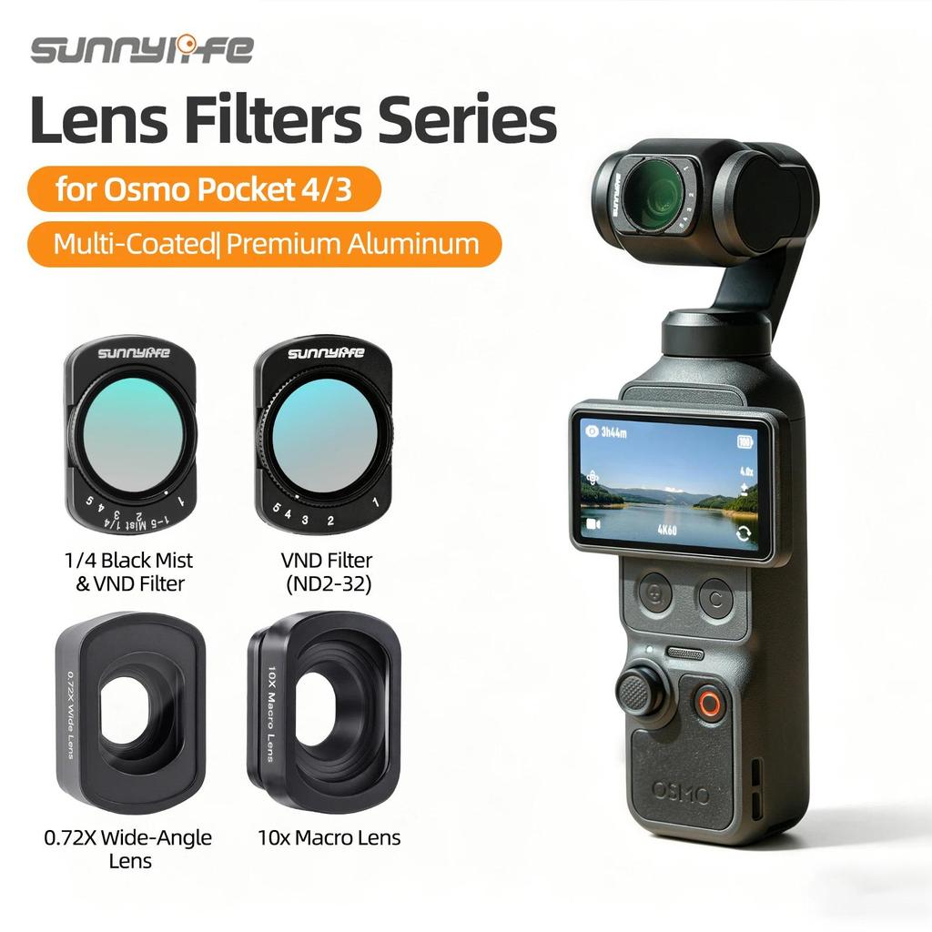Bộ lọc ống kính cho DJI Pocket 4 / 3 Bộ lọc từ tính có thể điều chỉnh 1 / 4 Sương mù đen & VND / VND
