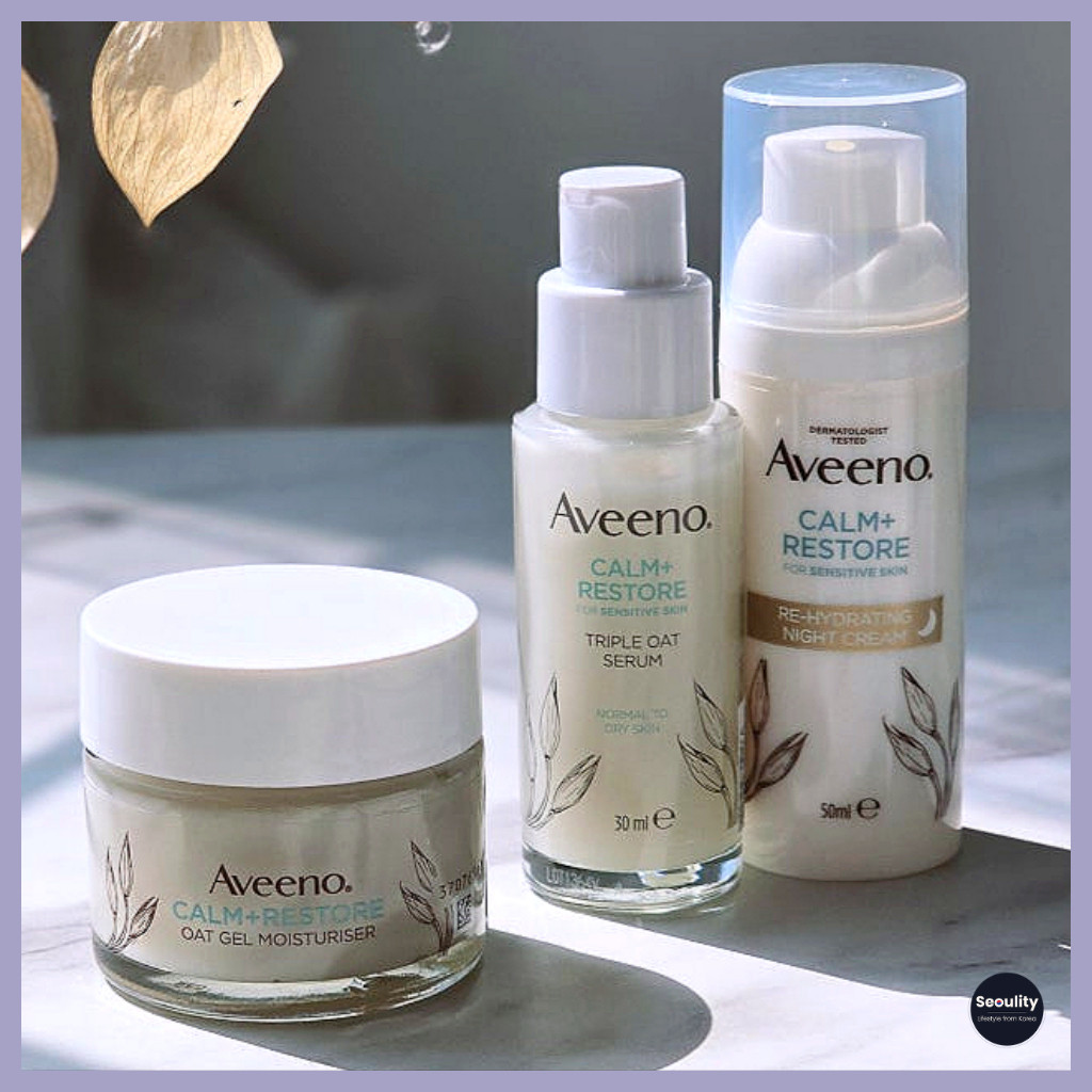 [Aveeno] Kem dưỡng ẩm Face Calm + Restore Oat Gel 50ml | Serum yến mạch Triple 30ml | Kem dưỡng ban 