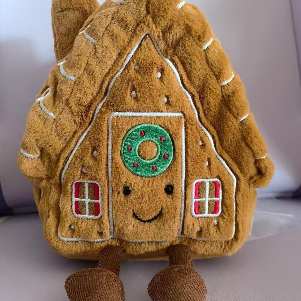 Christmas Gingerbread House Plush Toy ins Cute little house doll holiday decoration pillow gift orna