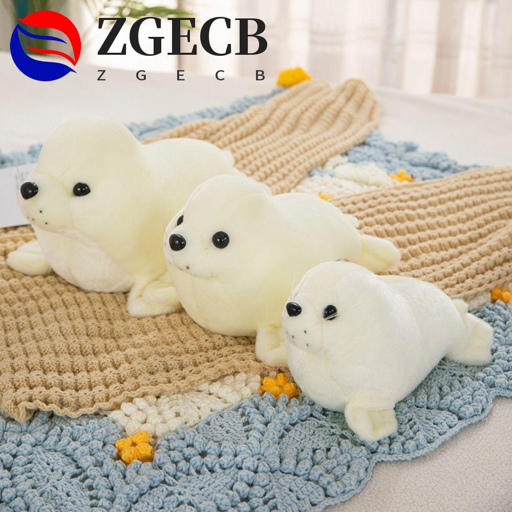 ZGECB Seal Búp bê sang trọng, Gối động vật Fluffy Seal Đồ chơi nhồi bông sang trọng, Lông thú thông 