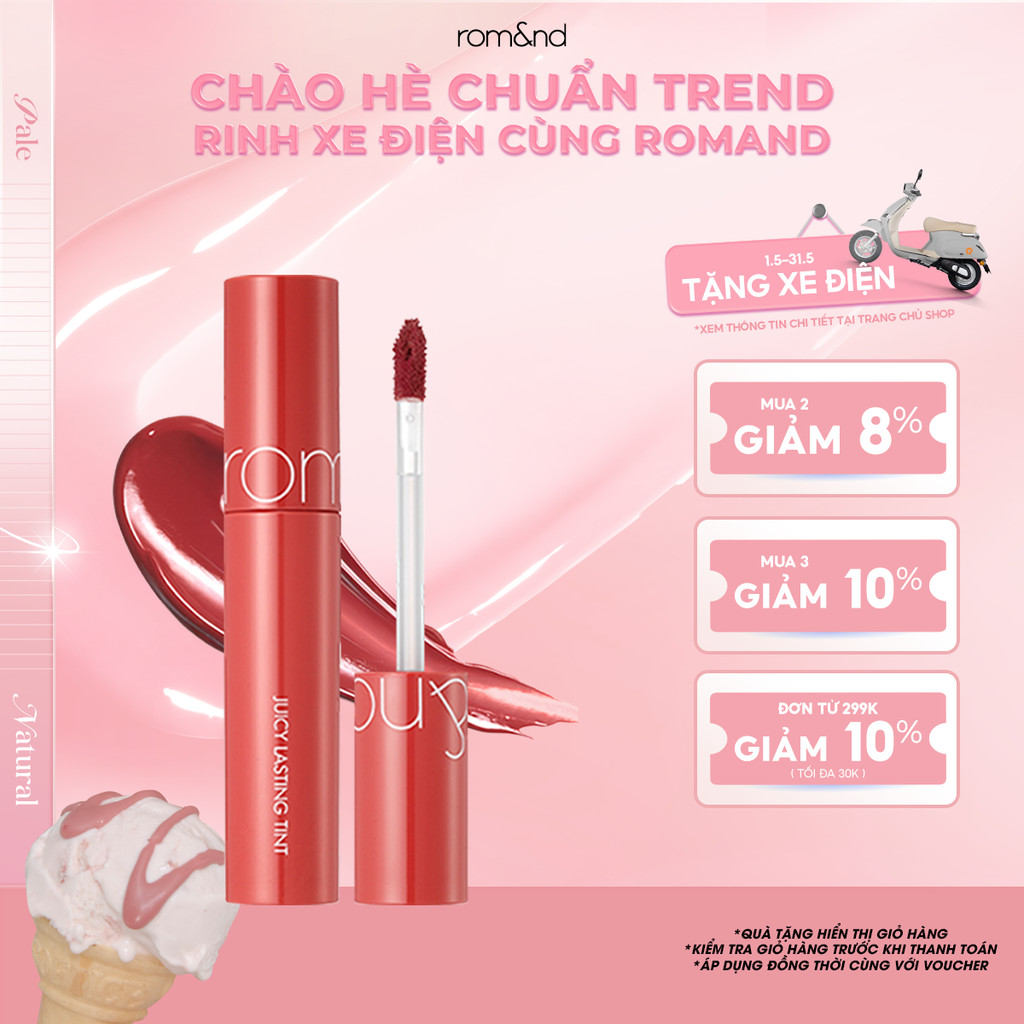 [Rom&nd] [Màu 1-9] Son Tint lì ngọt ngào Hàn Quốc Romand Juicy Lasting Tint 5.5g