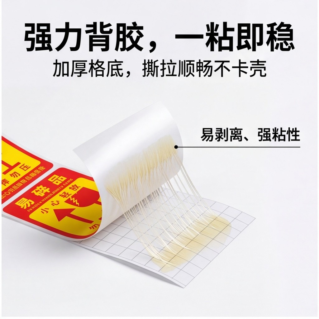 Nhãn dán dễ vỡ Nhãn 50 * 50 Nhãn dán nhắc nhở Không nhấn Nhãn dán cảnh báo tự dính Giấy dễ vỡ tự dín