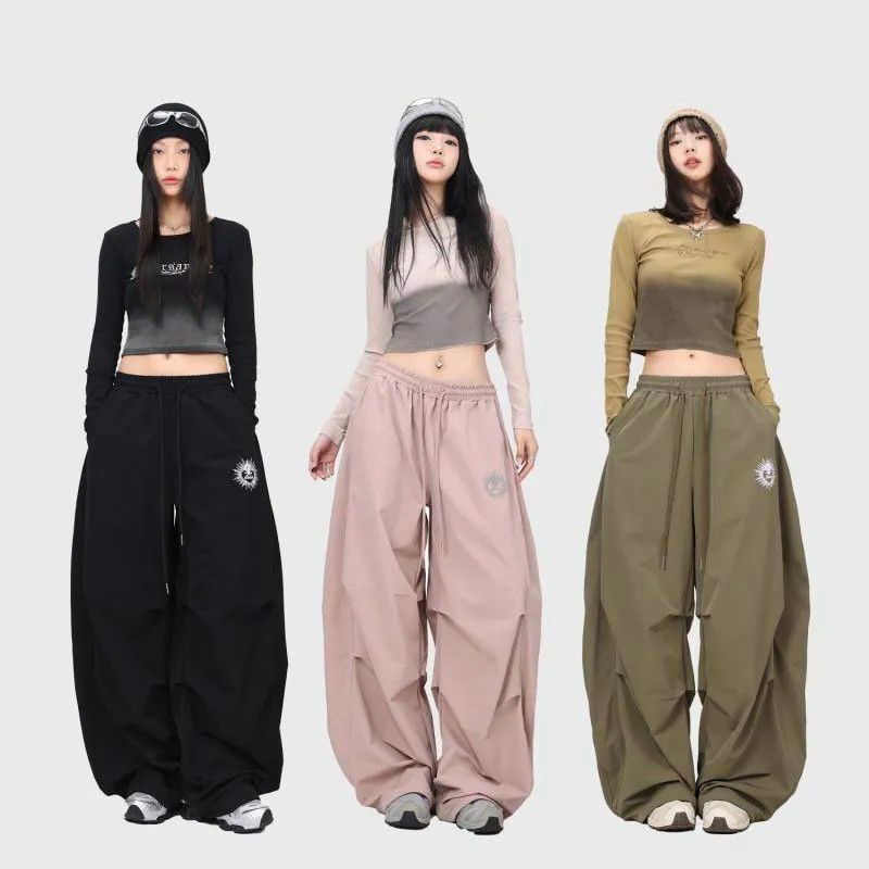 Dạo Phố Dạo Phố Quần Chuối kpop Hip Hop Hot Girl Mùa Hè Mỹ Lính Dù Sweatpants Jazz Dance Dance Dance