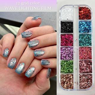 MeikoDeft Móng Tay Lấp Lánh Ngôi Sao Năm Cánh Sequin Nhiều Màu Sắc Sóng Điểm Cho Đảng DIY Trang Trí Móng Tay VN