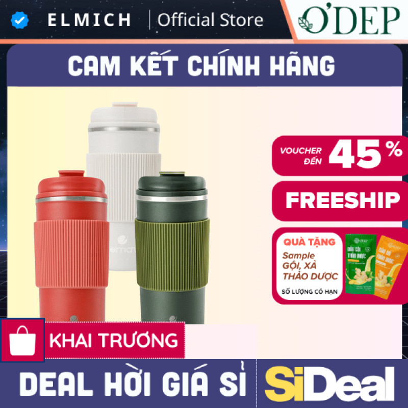 Cốc giữ nhiệt inox 304 Elmich EL8345 dung tích 480ML , Hàng chính hãng - SIDEAL SIL