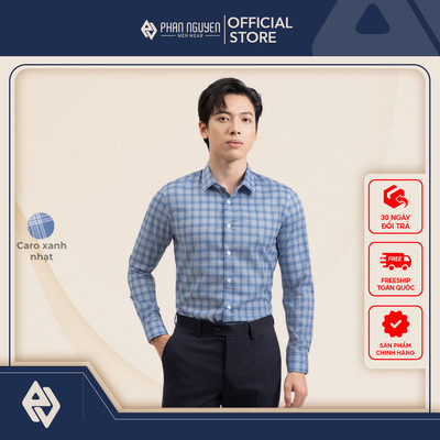 Áo sơ mi nam dài tay Phan Nguyễn, chất liệu cao cấp, mềm mát, co giãn nhẹ, form slim fit SMD.1453