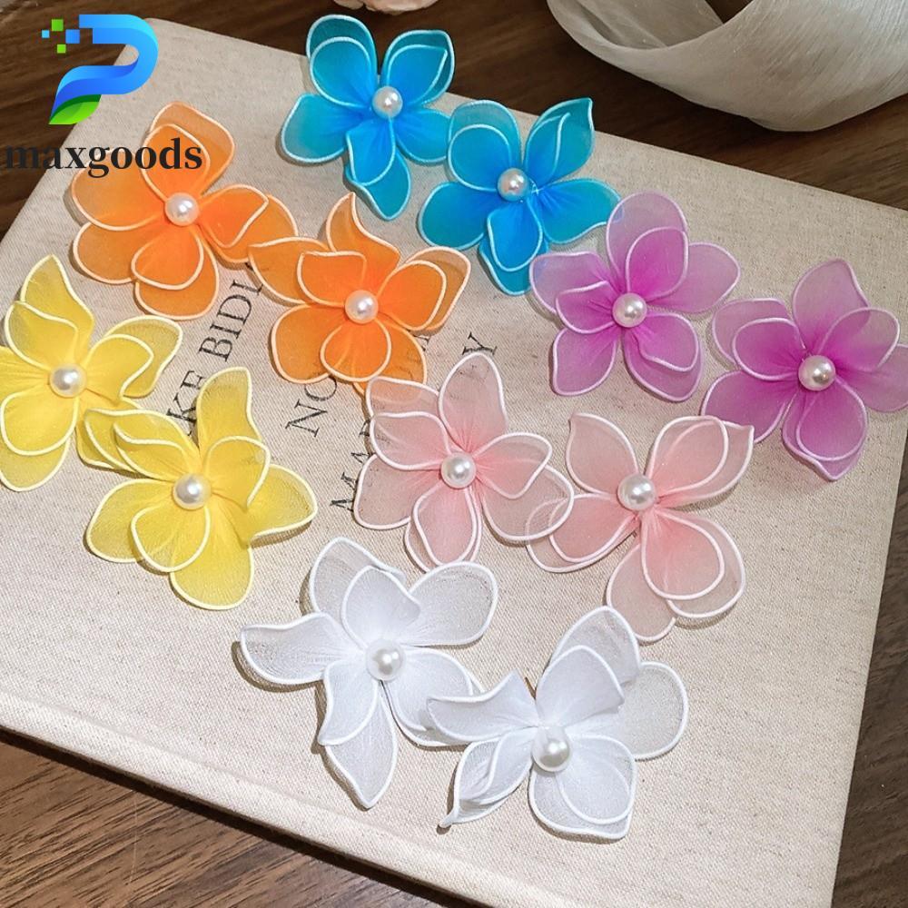 maxgoods MAXGOODS Bông tai hoa lưới sắt, Bông tai hoa lớn phóng đại dành cho nữ, Dây sắt thời trang 