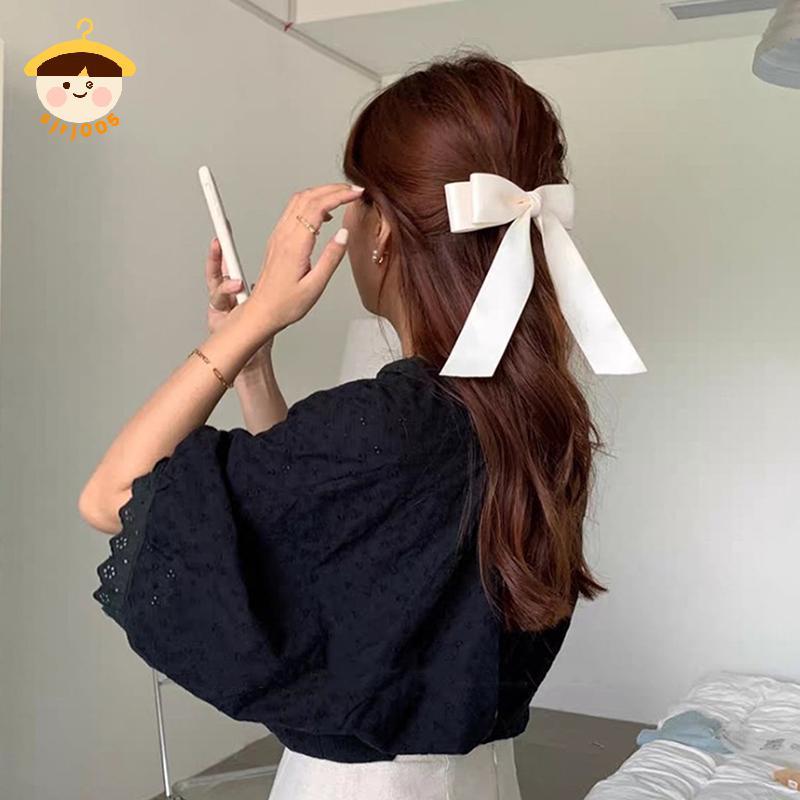 [8C05] Kẹp tóc bằng vải thời trang phong cách Hàn Quốc dành cho nữ Kẹp tóc ruy băng Nơ Kẹp tóc Phụ k