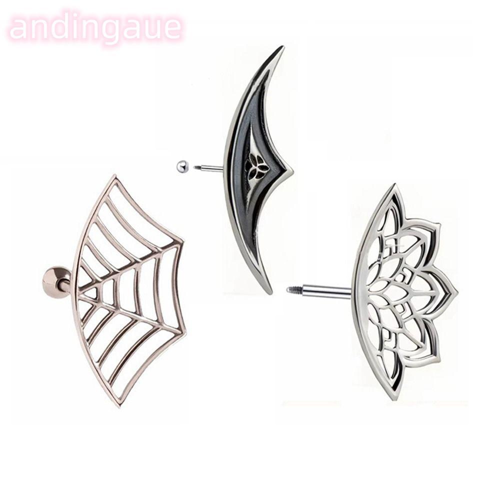 ANDIN 1Pc Sụn Stud, Hợp Kim Punk Nhện Bông Tai, Thời Trang Gothic Gothic Ẩn Bông Tai Nam Nữ