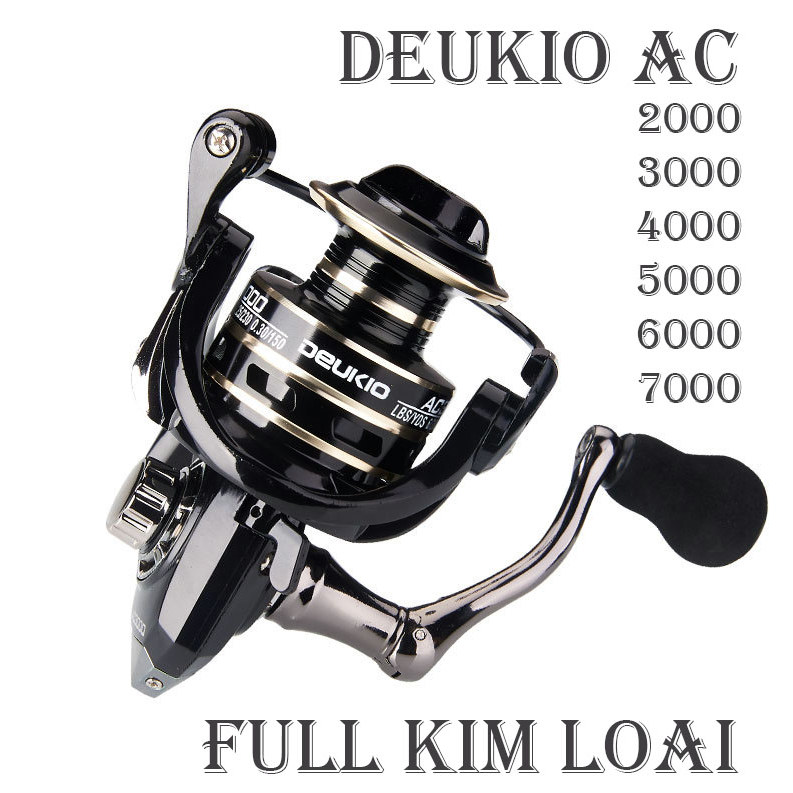 Máy Câu Cá kim loại Deukio AC 2000 - 3000 - 4000 - 5000 - 6000 - 7000 - máy câu lure, máy câu đứng m