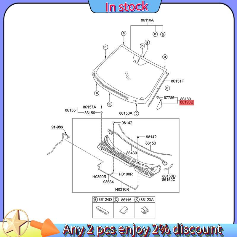 Còn hàng-1PairFront Cửa Sổ Góc Tam Giác Cho IX35 2010-2017 86180-2S000 86190-2S000