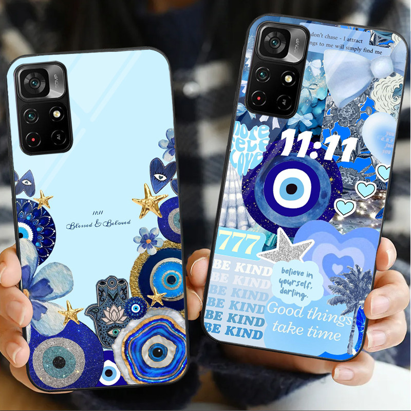 Ốp Điện Thoại Kính Blue Eye Evil 09 Cho Xiaomi POCO F3 F4 F5 M3 M4 M5 M6 4G X3 X4 GT NFC X5 X6 PRO 5