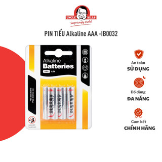 Bộ 4 pin tiểu pin đũa alkaline aaa uncle bills siêu bền pin remote tv đồ chơi trẻ em điện thế 1.5v - ib0032