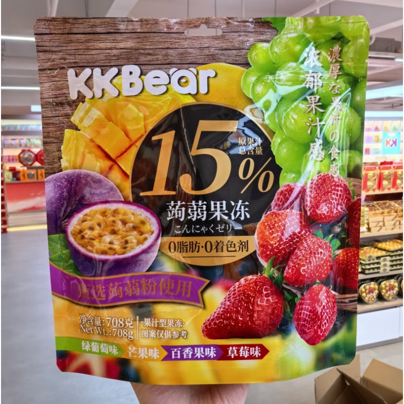 Hàng sẵn có Vận chuyển nhanh KBear Konjac Jelly 708g Bagged Casual Hương vị toàn diện Mùa hè Trẻ em 